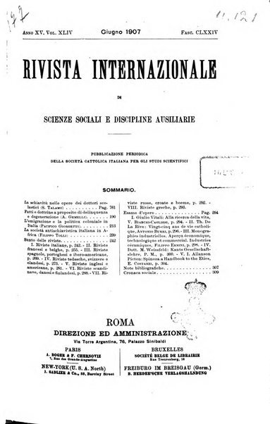 Rivista internazionale di scienze sociali e discipline ausiliarie pubblicazione periodica dell'Unione cattolica per gli studi sociali in Italia