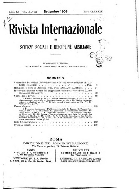 Rivista internazionale di scienze sociali e discipline ausiliarie pubblicazione periodica dell'Unione cattolica per gli studi sociali in Italia