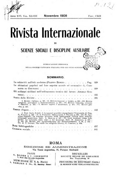 Rivista internazionale di scienze sociali e discipline ausiliarie pubblicazione periodica dell'Unione cattolica per gli studi sociali in Italia