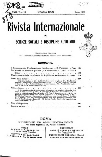 Rivista internazionale di scienze sociali e discipline ausiliarie pubblicazione periodica dell'Unione cattolica per gli studi sociali in Italia