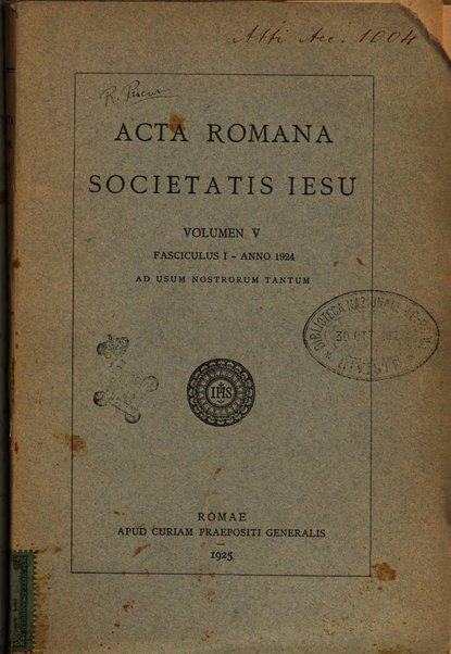 Acta romana societatis Jesu