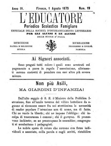 L'educatore Letture morali ricreative per la gioventù