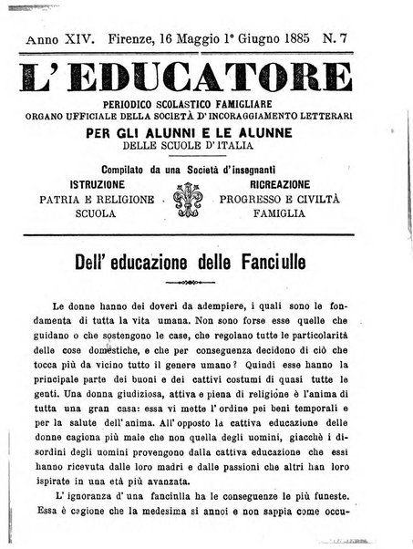 L'educatore Letture morali ricreative per la gioventù