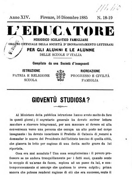 L'educatore Letture morali ricreative per la gioventù