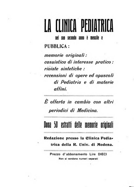 La clinica pediatrica