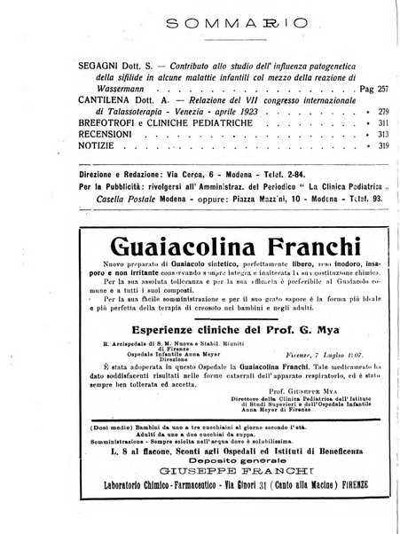 La clinica pediatrica