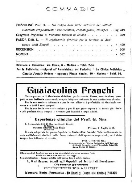 La clinica pediatrica