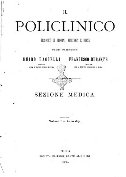 Il policlinico. Sezione medica