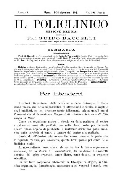 Il policlinico. Sezione medica