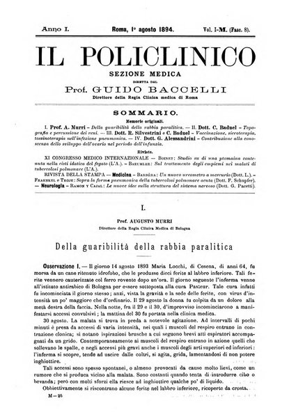 Il policlinico. Sezione medica