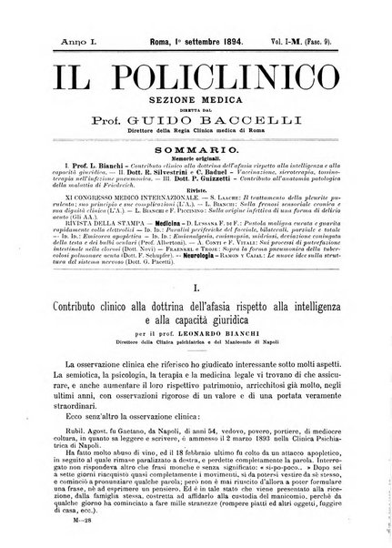 Il policlinico. Sezione medica