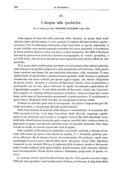 Il policlinico. Sezione medica