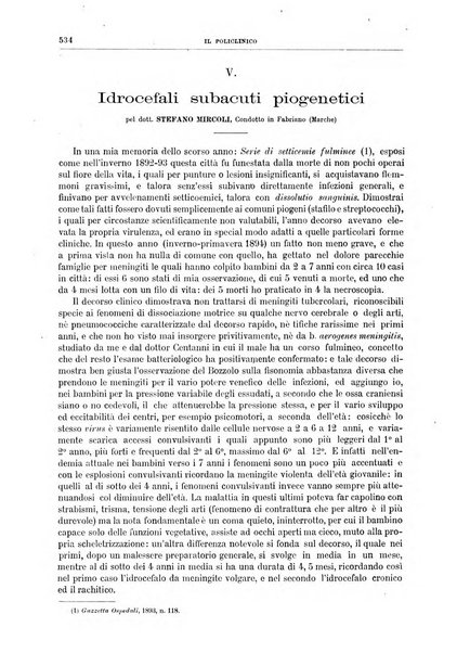 Il policlinico. Sezione medica