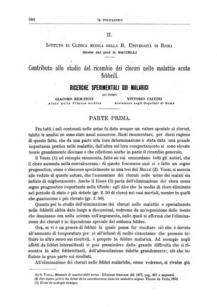 Il policlinico. Sezione medica