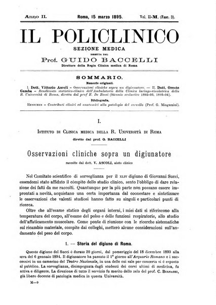 Il policlinico. Sezione medica