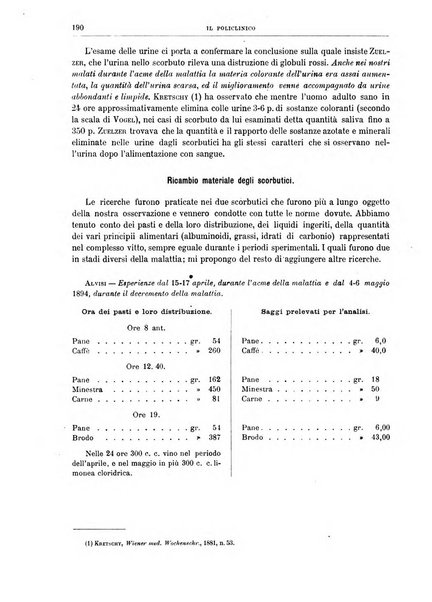 Il policlinico. Sezione medica