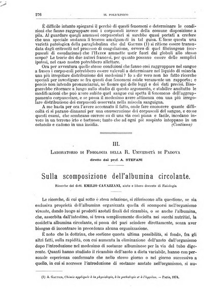 Il policlinico. Sezione medica