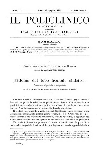 Il policlinico. Sezione medica