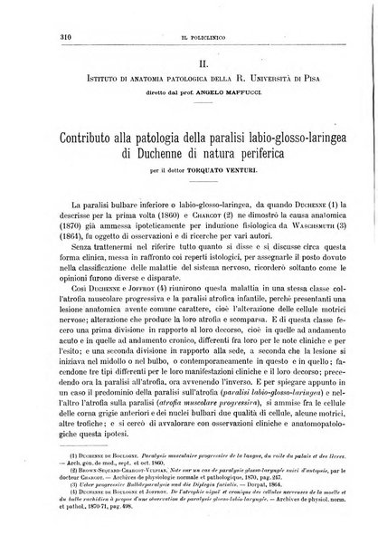 Il policlinico. Sezione medica