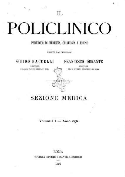 Il policlinico. Sezione medica