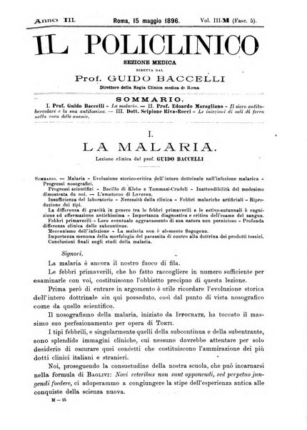 Il policlinico. Sezione medica