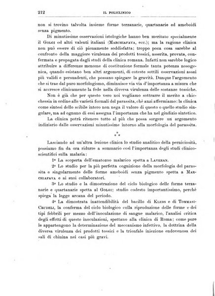 Il policlinico. Sezione medica