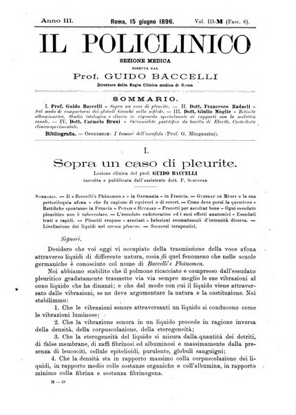 Il policlinico. Sezione medica