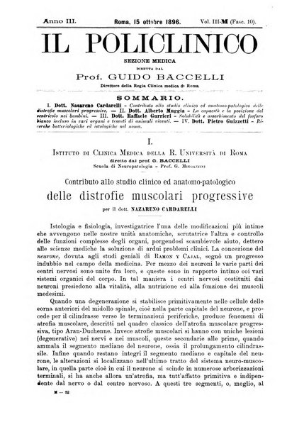 Il policlinico. Sezione medica