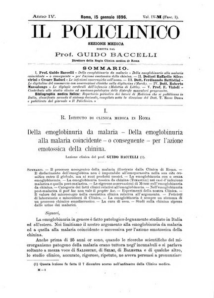 Il policlinico. Sezione medica