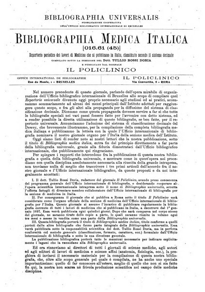 Il policlinico. Sezione medica