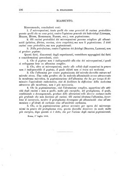 Il policlinico. Sezione medica