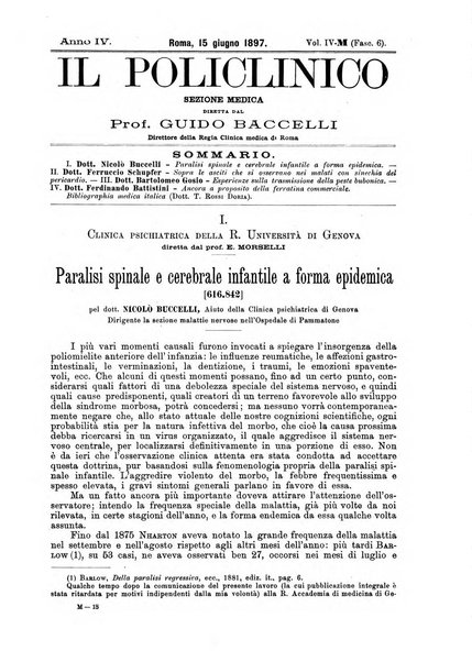 Il policlinico. Sezione medica