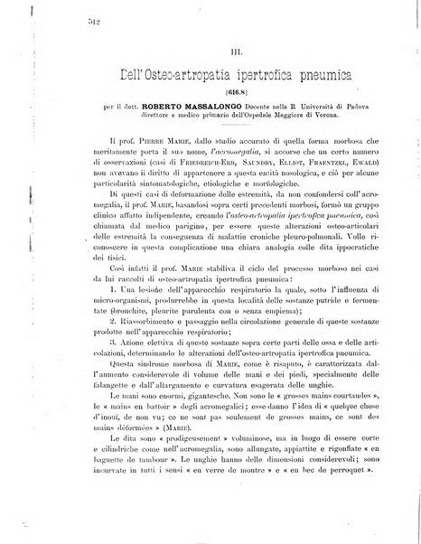 Il policlinico. Sezione medica