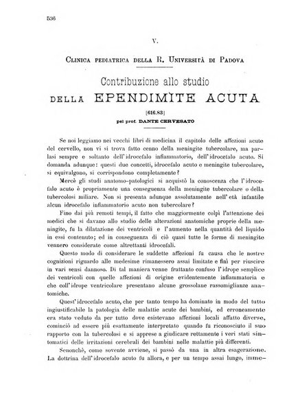 Il policlinico. Sezione medica