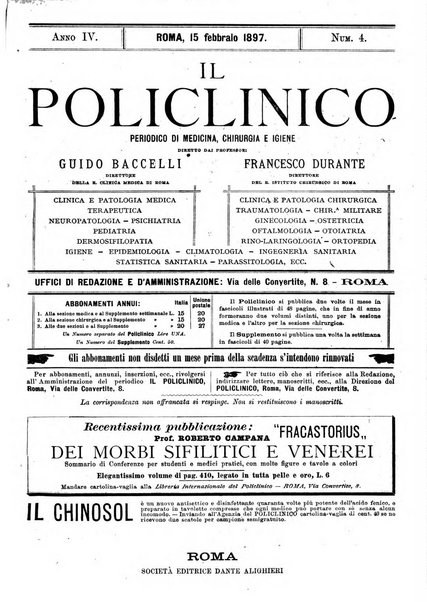 Il policlinico. Sezione medica