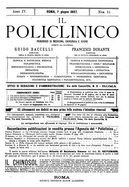 Il policlinico. Sezione medica