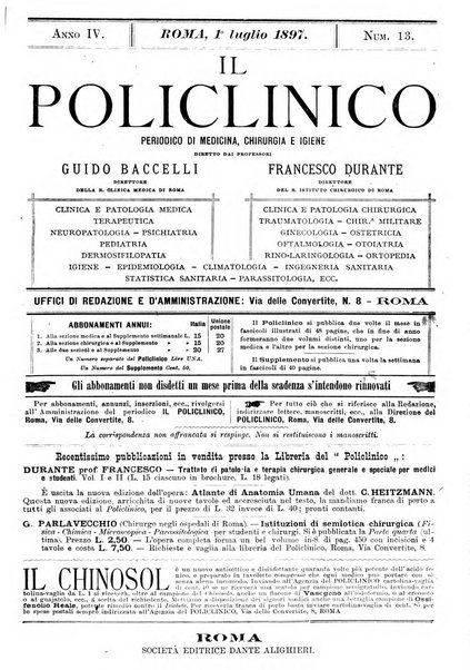 Il policlinico. Sezione medica