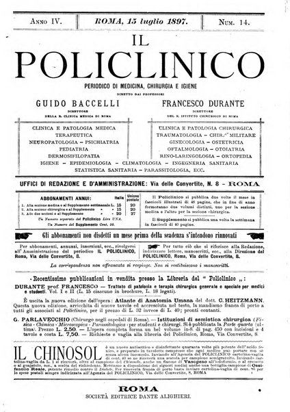 Il policlinico. Sezione medica