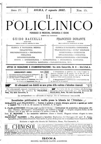 Il policlinico. Sezione medica