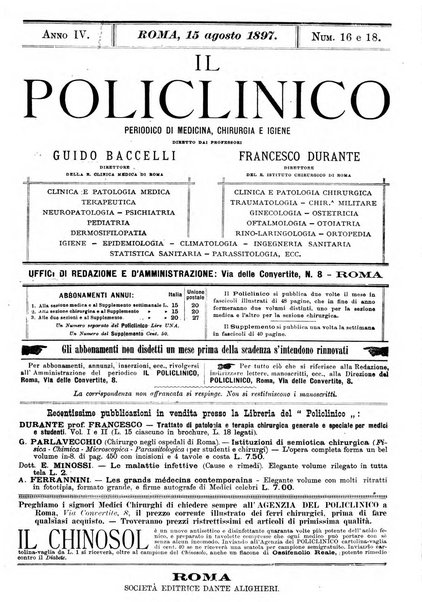 Il policlinico. Sezione medica