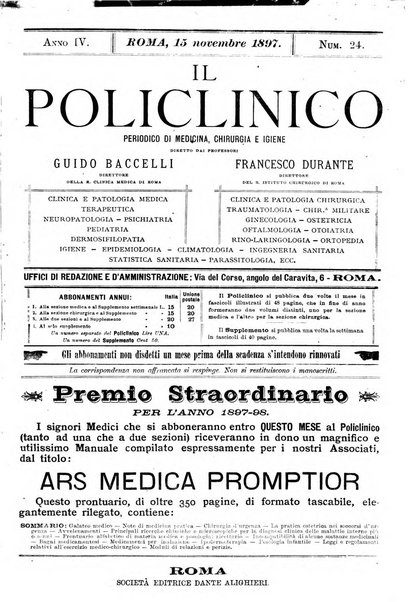 Il policlinico. Sezione medica