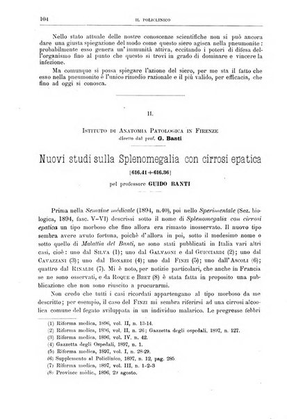 Il policlinico. Sezione medica