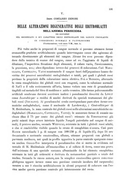 Il policlinico. Sezione medica