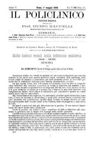 Il policlinico. Sezione medica