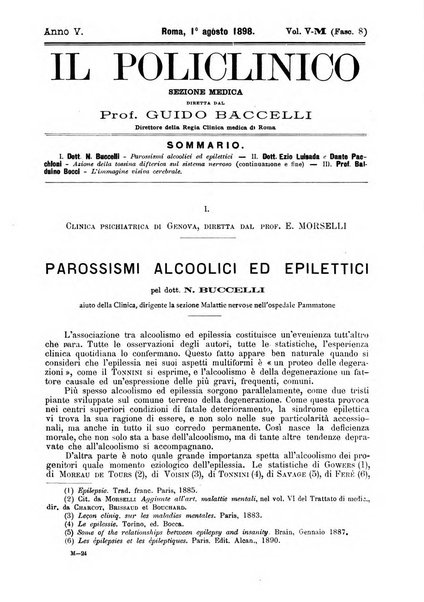 Il policlinico. Sezione medica