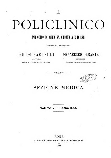 Il policlinico. Sezione medica