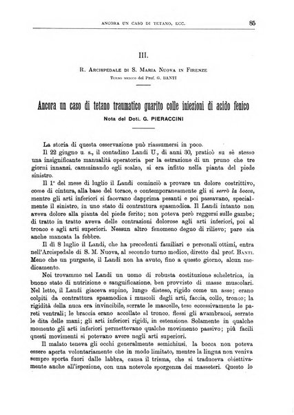 Il policlinico. Sezione medica