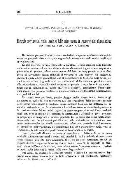 Il policlinico. Sezione medica