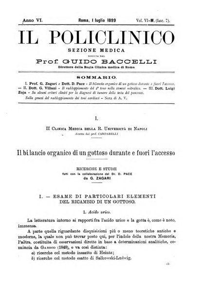 Il policlinico. Sezione medica