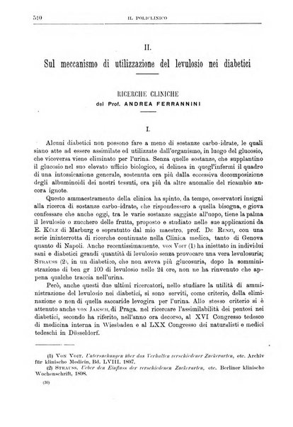 Il policlinico. Sezione medica